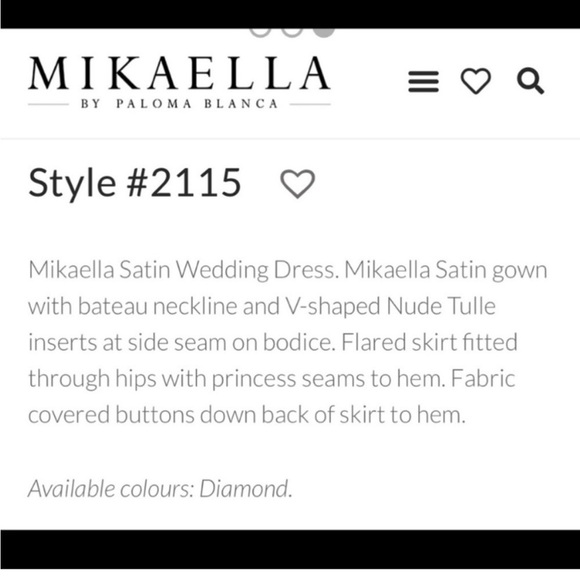 MIKAELLA wedding gown by PALOMA BLANCA backless in satin in Small/XS - Picture 7 of 15